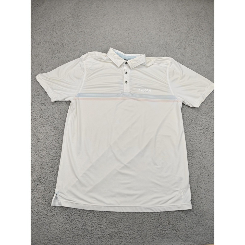 Toes On The Nose Shirt Mens‎ Large White Fluor Logo Golf Polo Performance